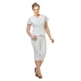 thumbnail image 1 of LAFEI NIER (JENSEL) Short Sleeve Zipped Denim jeans blouse, 1 of 6