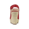 thumbnail image 2 of BLISSFUL STEP Women's Espadrilles Platform Heel Wedges Sandals Red 7, 2 of 8