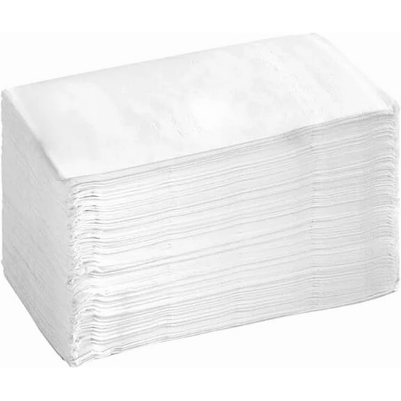 White Dinner Paper Napkins, 15 x 17 inches, 2-Ply, 150 Count