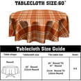 thumbnail image 2 of Fall/Autumn Orange Plaid Tablecloth Thanksgiving Round Tablecloth 60 Inch Orange Fall Table Cloth for Farmhouse Kitchen Decor Polyester Fabric Autumn Table Cover for Party Outdoor Camping, 2 of 6