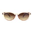 thumbnail image 2 of Womens Retro Hipster Keyhole Bridge Cat Eye Plastic Sunglasses Peach Tortoise - Brown, 2 of 4