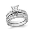 thumbnail image 1 of Sterling Silver Engagement Bridal Wedding Ring Set with Cubic Zirconia (CZ) (CZ), 1 of 4