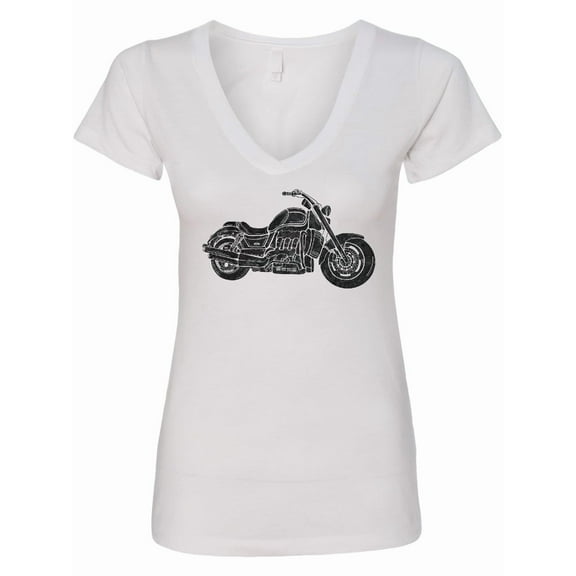 Inktastic Distressed Motorcycle Women's V-Neck T-Shirt