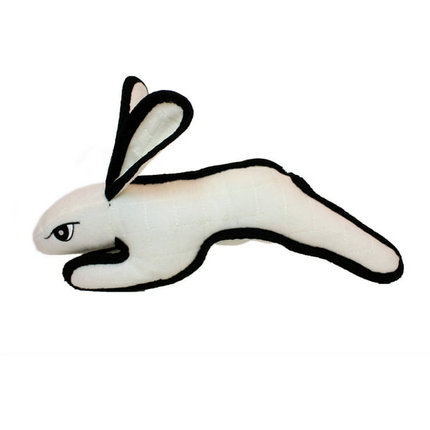 Tuffy Barnyard Durable Rabbit Dog Toy with Squeaker, White Walmart