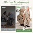 thumbnail image 4 of Electric Power Lift Recliner Chair for Elderly with Heat & Massage & USB Charge Port, 160° Adjustable PU Leather Recliner, Stand Assist, Remote Control, Cup Holders for Living Room Bedroom (Brown), 4 of 9
