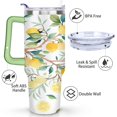 thumbnail image 3 of 40 oz Tumbler Lemon with Handle Stainless Steel Water Bottle SpillProof Cup Car Cup Holder Friendly for Gym Travel Office, 3 of 7