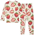 thumbnail image 2 of joogoo Strawberries 2 Piece Long Sleeve Tee and Pants Cotton Pajama Set 5Y, 2 of 7