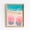 Rolled Canvas, variant on Retro Coastal Beach Print, Pastel Pink Ocean Decor, Pink Umbrella Seaside, Ocean View Art, Beach Blue Print, Summer Home Decor