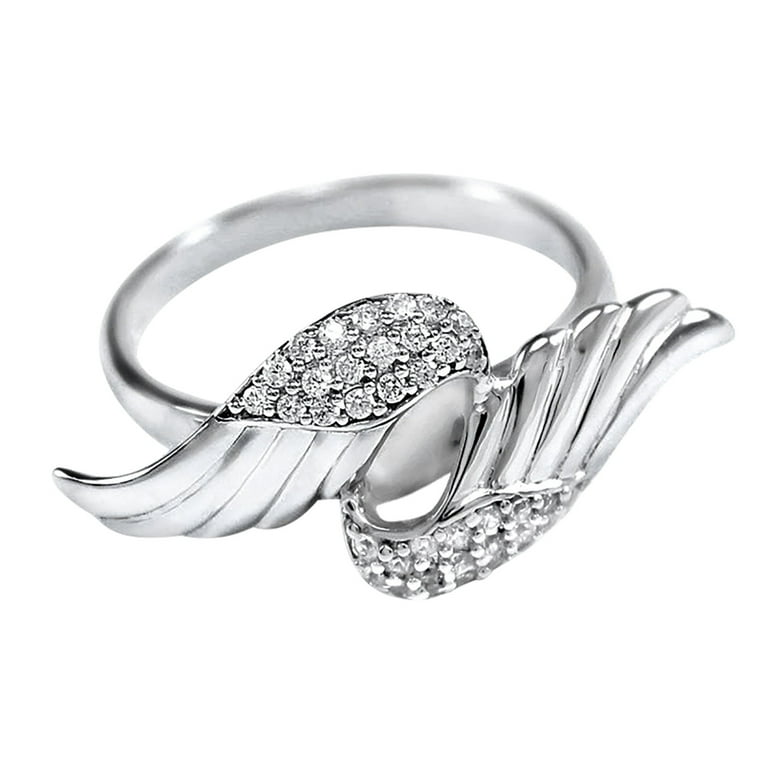 Angel Wings Ring Silver Statement Ring Boho Jewelry Angel Wing Jewelry  Stackable Retro Ring Adjutable 