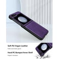 thumbnail image 4 of Case for Samsung Galaxy Z Flip 5 (2023) PU Leather Back & Hard PC Bumper Phone Case for Galaxy Z Flip 5 5G - Purple, 4 of 7