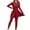 Red, variant on HNMKIU Swimsuits for Women Two Piece Full Coverage with UPF 50 Sun Protection Long Sleeve Top and Swim Pants Women's Swimwear Black,L