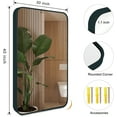 thumbnail image 5 of Knubmt Rectangular Wall Mirror Black Metal Frame Makeup Mirror Vanity Mirror for Bathroom, Living Room, 30x40 Inch, 5 of 8