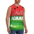 thumbnail image 2 of Yiaed Watermelon Hello Summer Print Men's Singlet Vests Summer Running Muscle Tank Tops Gym Undershirt Round Neck Sleeveless for man, 2 of 5