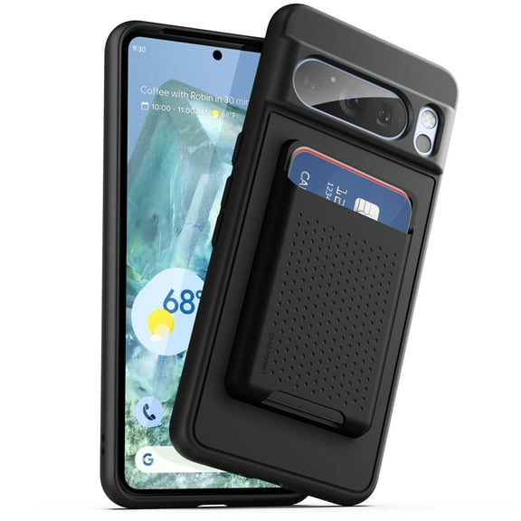 Encased Magnetic SlimShield Designed for Google Pixel 8 Pro Case with Card Holder Wallet (Compatible with MagSafe) Black