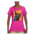 thumbnail image 2 of Cute Colorful Rainbow Doberman Dog Dog Lover Womens Graphic T-Shirt, Fuschia, Small, 2 of 3