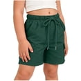 thumbnail image 4 of Maqroz Girls Cargo Shorts Elastic Waist Button Closure Casual Summer Shorts with Side Pockets Solid Color Loose Fit Bottoms 5-15 Years, 4 of 8