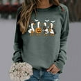 thumbnail image 5 of Spooky Goose Ghost Halloween Sweatshirts for Women 2025 Crewneck Funny Ghost Graphic Sweatshirt Pullover Tops, 5 of 6