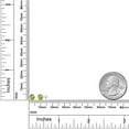 thumbnail image 4 of Gem Stone King 18K White Gold Green Peridot 3-Prong Stud Earrings for Women Men (1.10 Cttw, Gemstone August Birthstone, Round 5MM), 4 of 5