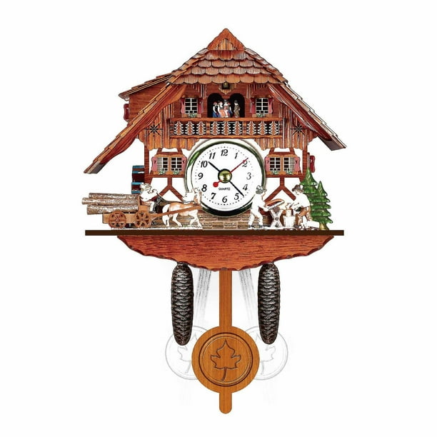 Cuckoo Clock Black Forest House with Moving Train,，,，G32771