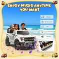thumbnail image 4 of Ford F150 Raptor 2-Seater 24V Ride on Toys Car for Toddlers with Remote Control, Power Truck Wheels, Electric Car for Kids Ages 3-8, Bluetooth, Suspension, Gift for Christmas & Birthday, White, 4 of 9