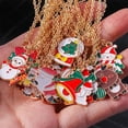 thumbnail image 3 of Collares de Navidad con dijes esmaltados, corona de árbol de ciervo, campana de bastón de caramelo, collar de Papá Noel, joyería de moda para fiesta de navidad, regalos, 1 ud., 3 of 4