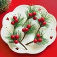 thumbnail image 4 of XMMSWDLA Christmas Pine Cone Picks Decorations 6 Pack Artificial Christmas Picks and Sprays Red Berry Stem Branches with Holly Leaves for Xmas Tree Christmas Wreath Decor, 4 of 6