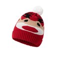 thumbnail image 2 of SYMOID Unisex Winter Knit Beanie - Red Jacquard Cuffed Hat with White Pom Pom, 100% Acrylic Hats,Size Free Size, 2 of 4