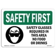 thumbnail image 1 of SignMission OS-SF-A-1218-L-10933 Panneau de Sécurité OSHA 12 x 18 Po - Lunettes de Sécurité Requises avec Symbole, 1 of 1