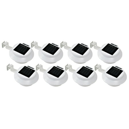 - 8 Pack Solar Powered Outdoor Gutter Lights