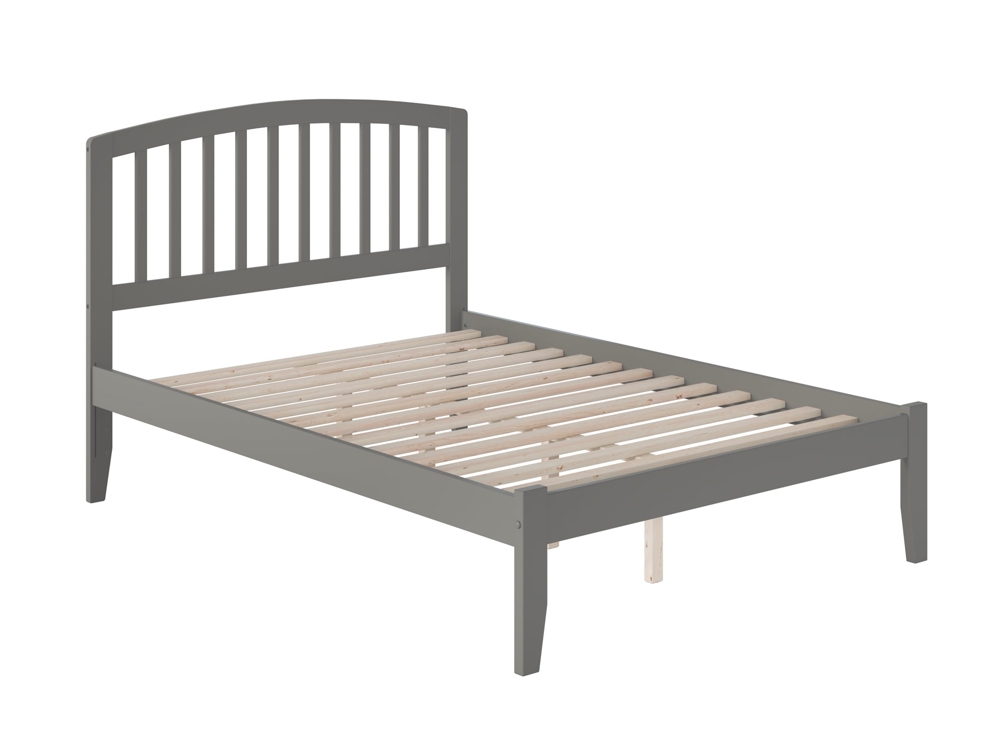 Richmond Full Platform Bed with Open Foot Board in Grey