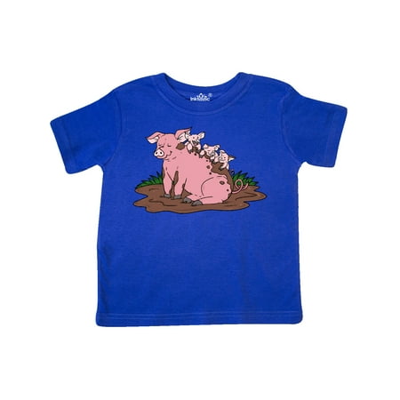 

Inktastic Cute Pig Family Playing in Mud Gift Toddler Boy or Toddler Girl T-Shirt