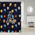 thumbnail image 2 of Manfei Cartoon Astronaut Letter A Shower Curtain 72Wx72L,Celestial Space Planets Bathroom Curtain, 2 of 5