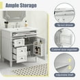 thumbnail image 5 of 30'' Bathroom Vanity with Top Sink, Modern Bathroom Storage Cabinet with 2 Drawers and a Tip-out Drawer, Single Sink Bathroom Vanity, 5 of 35