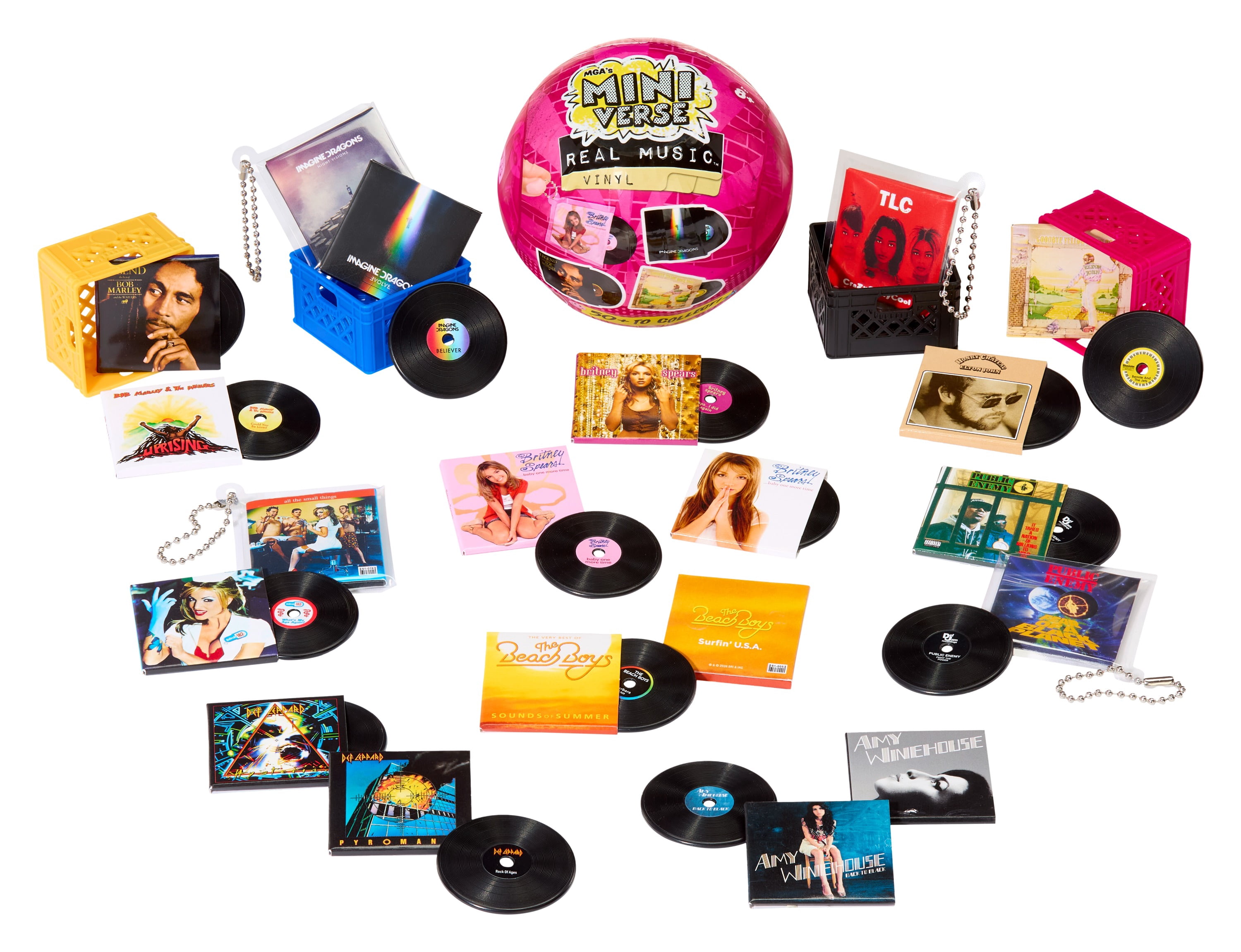 MGA's Miniverse Real Music Vinyl Mystery Blind Ball, 4 Mini Playable Vinyl Records per Pack