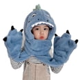 thumbnail image 2 of BeigeWinter Niños Bufanda Sombrero Gorro de dinosaurio para niños Niñas Beanie Niños Lindos accesorios para la cabeza Fancy Trendy 3 a 9 años de edad, 2 of 4