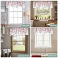 thumbnail image 6 of Tie Up Valances for Windows, Pink Leaves Adjustable Valance Curtains Window Treatment for Living Room/Bedroom Windows, Summer Botanical Rod Pocket Kitchen Curtains & Drapes 60x18 Inch, 6 of 9