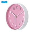 thumbnail image 3 of Uxcell 8 inch Plastic Wall Clock 3D Number Quartz Battery Operated Silent Non-Ticking Round Wall Clocks Pink, 3 of 6