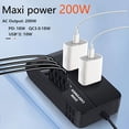 thumbnail image 4 of SUTENGDA 200W Car Power Inverter  DC 12V To 110V AC Car Inverter  3 USB 1 Type-C Ports Charger Adapter Car Plug Converter With Switch And Current LED Screen  Suitable For Car  SUV & Truck, 4 of 6
