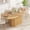 Natural, variant on DRNANLIT Adjustable Arc-Shaped Stretch Dining Table - 55.11"-70.86" Accommodates 4-6 People, Modern Design, Durable MDF Material, Perfect for Family Gatherings, Walnut