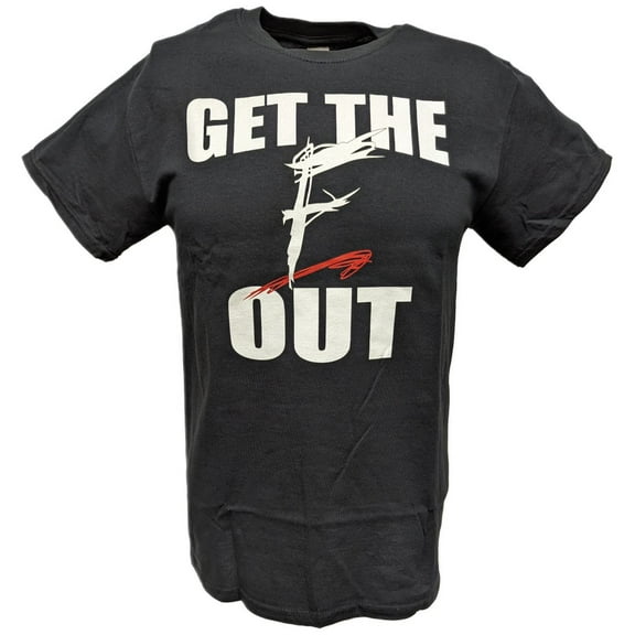 WWF Old Logo Get The F Out Men Black T-shirt