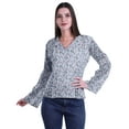 thumbnail image 1 of Moomaya Kurta Col Kurta Dentelle Détails Imprimé Manches Longues Tunique, 1 of 5