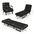 thumbnail image 3 of Costway Fauteuil-Lit Convertible Pliant à 6 Positions, Fauteuil Lounge Canapé avec Oreiller, Noir, 3 of 10
