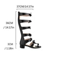 thumbnail image 2 of SACFOF Womens Knee High Gladiator Dressy Sandals Bow Open Toe Summer Roman Outdoor Boots Back Zipper Low Heel Sandals, 2 of 6