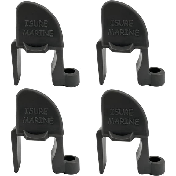 Boat Fender Clips Quick Adjust Square Rail Bumper Hanger for Pontoon Black 4 Pcs