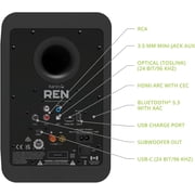 Kanto REN MB Bluetooth Powered Bookshelf Speakers - Matte Black Pair with 6 Year Amber Protection Plan (2024)