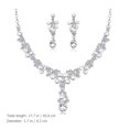 thumbnail image 3 of Miangastore 1 Set Rhinestone Jewellery Set Elegant Necklace Earrings Silver for Bride, 3 of 8