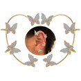 thumbnail image 2 of Crawler Earrings Rhinestone Butterfly - Fashion Climber Earrings Ear Cuff Wrap, 2 of 10