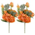 thumbnail image 4 of Hemoton  2 Pcs Delicate Peony Bouquets Decors Vine Faux Plants Bridesmaid Orange, 4 of 8