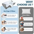 thumbnail image 5 of Ergo Z Pillow, 2026 Upgraded Lightweight Memory Foam 2 in 1 Ergonomic Pillow, Relieve Spine Improves Deep Sleep Quality for Side & Back Sleepers (Gray), 5 of 6