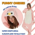 thumbnail image 5 of SWEETXIN Adult Pink Penguin Unisex Onesie Pajamas Halloween Cosplay Costume Suit for Women and Men Jumpsuit SizeXL, 5 of 7